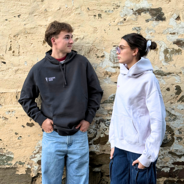 Catherine House Pink and Charcoal Hoodie