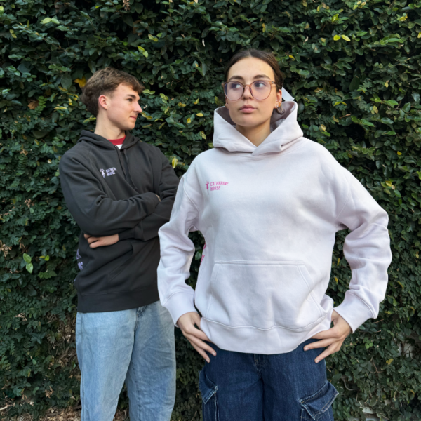 Catherine House Pink and Charcoal Hoodie